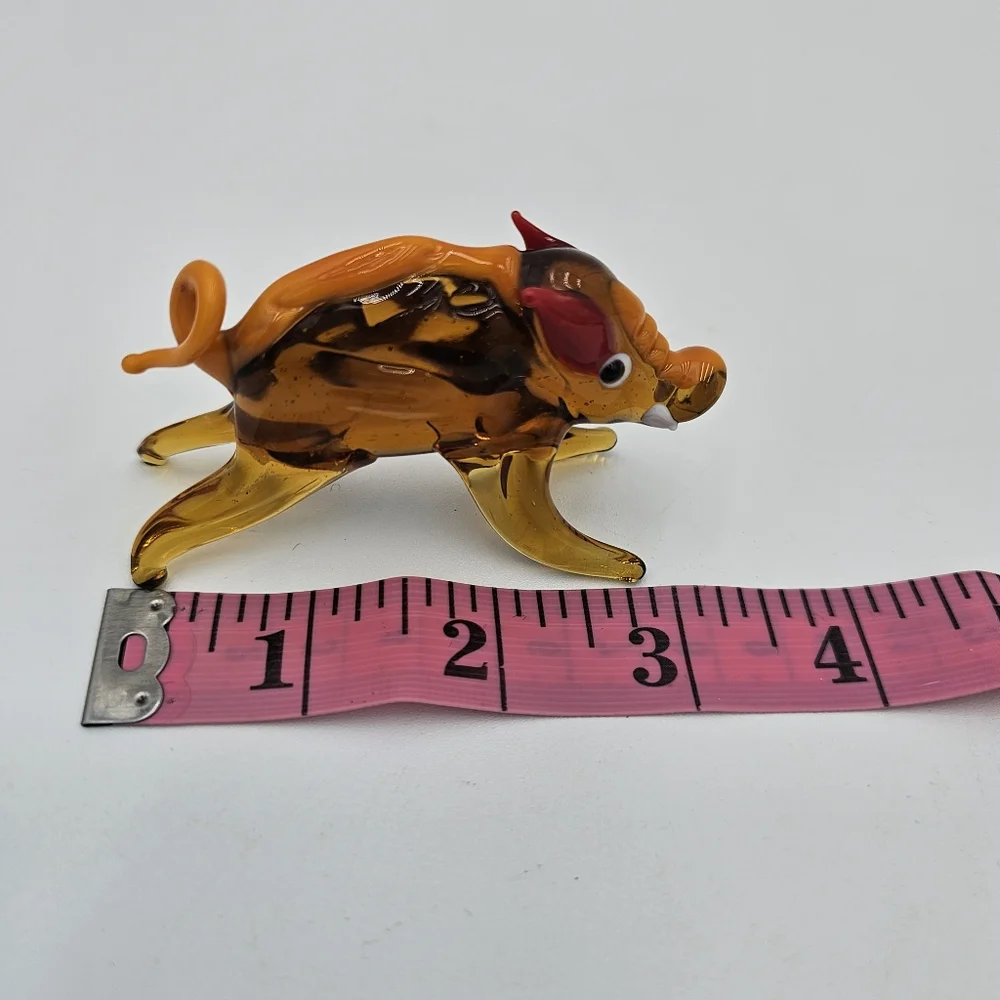 Handcrafted Glass Boar Figurine